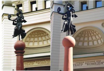 Нижегородцы возмутились заменой колонны с музой около театра «Комедiя»