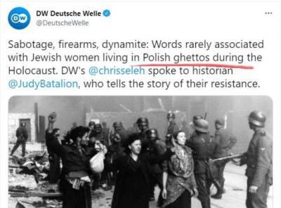 Deutsche Welle отказалась удалять фразу «польские гетто»