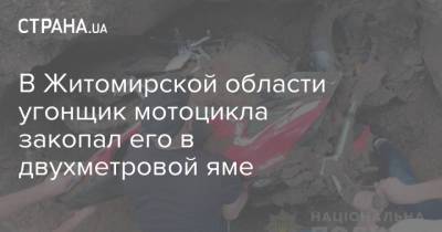 В Житомирской области угонщик мотоцикла закопал его в двухметровой яме