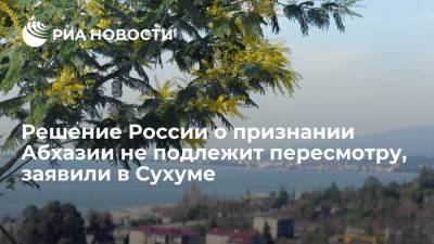 МИД Абхазии: решение России о признании независимости республики не подлежит пересмотру