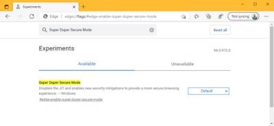Microsoft добавила в браузер Edge сверхбезопасный режим Edge Super Duper Secure Mode