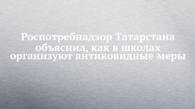 Роспотребнадзор Татарстана объяснил, как в школах организуют антиковидные меры