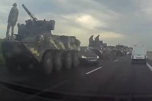 На Киевщине произошло ДТП с участием колонны военной техники