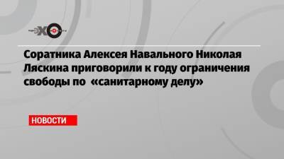 Соратника Алексея Навального Николая Ляскина приговорили к году ограничения свободы по «санитарному делу»