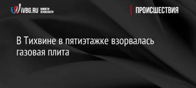 В Тихвине в пятиэтажке взорвалась газовая плита