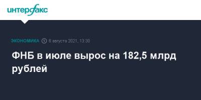 ФНБ в июле вырос на 182,5 млрд рублей
