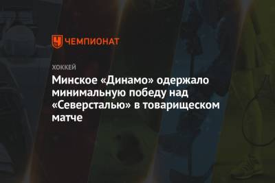 Минское «Динамо» одержало минимальную победу над «Северсталью» в товарищеском матче