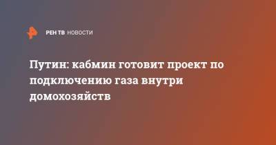 Путин: кабмин готовит проект по подключению газа внутри домохозяйств