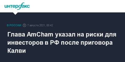 Глава AmCham указал на риски для инвесторов в РФ после приговора Калви