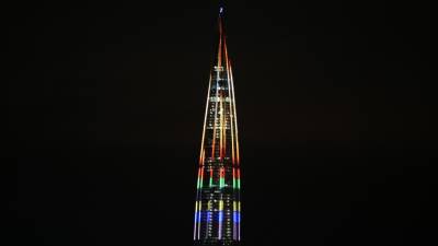 Подсветку в честь Олимпиады в Токио включили на небоскребе "Лахта-центр"