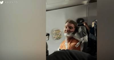 В США пьяного авиапассажира привязали к креслу и смеялись над мольбами о помощи (видео)