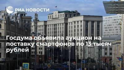 Аппарат Госдумы объявил аукцион на поставку 450 смартфонов по цене до 13 тысяч рублей