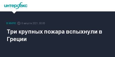 Три крупных пожара вспыхнули в Греции