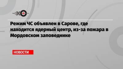 Режим ЧС объявлен в Сарове, где находится ядерный центр, из-за пожара в Мордовском заповеднике
