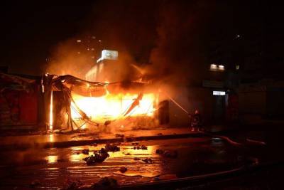 Ночью в Ивановской области сгорела торговая палатка