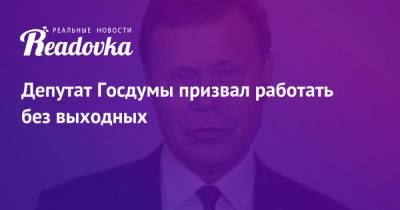 Депутат Госдумы призвал работать без выходных