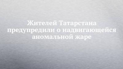 Жителей Татарстана предупредили о надвигающейся аномальной жаре