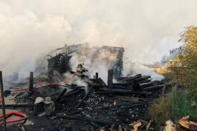 На острове в Приморском районе пожар уничтожил два дома