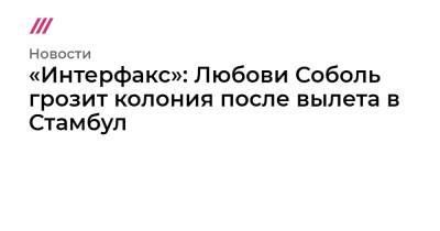 «Интерфакс»: Любови Соболь грозит колония после вылета в Стамбул