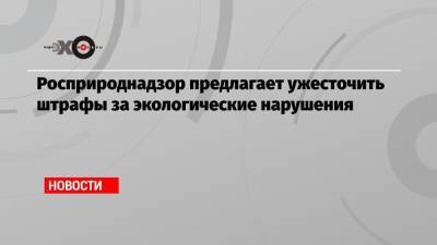 Росприроднадзор предлагает ужесточить штрафы за экологические нарушения