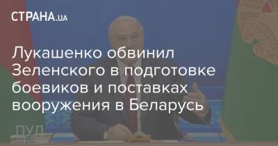 Лукашенко обвинил Зеленского в подготовке боевиков и поставках вооружения в Беларусь
