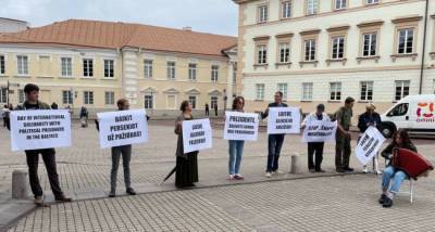 В Вильнюсе состоялся митинг в защиту Палецкиса и других осуждённых инакомыслящих