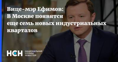 Вице-мэр Ефимов: В Москве появятся еще семь новых индустриальных кварталов