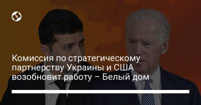 Комиссия по стратегическому партнерству Украины и США возобновит работу – Белый дом