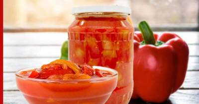 Сладкий перец в томате с чесноком: простой рецепт вкусной закуски на зиму