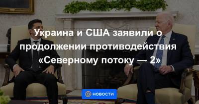 Украина и США заявили о продолжении противодействия «Северному потоку — 2»