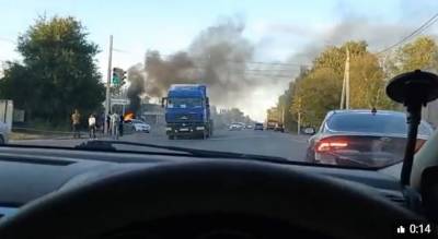 В Воронежской области сгорел Nissan X-Trail (ВИДЕО)