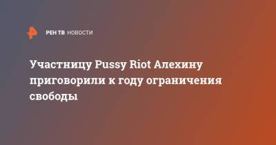 Участницу Pussy Riot Алехину приговорили к году ограничения свободы
