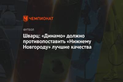 Шварц: «Динамо» должно противопоставить «Нижнему Новгороду» лучшие качества