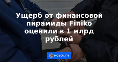 Ущерб от финансовой пирамиды Finiko оценили в 1 млрд рублей