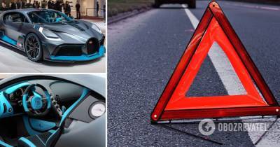 Bugatti за 6 млн долларов попал в нелепое ДТП в Париже. Видео