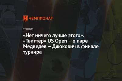 «Нет ничего лучше этого». «Твиттер» US Open – о паре Медведев – Джокович в финале турнира