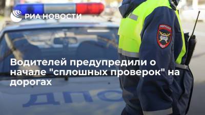ГИБДД предупредила российских водителей о начале "сплошных проверок" на дорогах