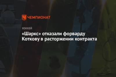 «Шаркс» отказали форварду Коткову в расторжении контракта