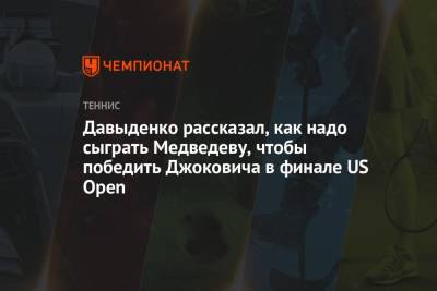 Давыденко рассказал, как надо сыграть Медведеву, чтобы победить Джоковича в финале US Open