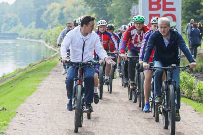 Открылся первый участок велодорожки, которая соединит Петербург с Москвой