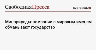 Минприроды: компании с мировым именем обманывают государство