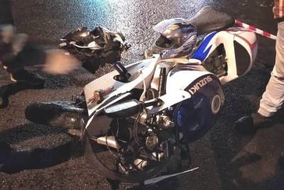 Ланос сбил мотоцикл Сузуки в Петрозаводске