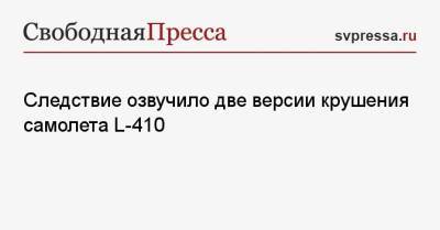 Следствие озвучило две версии крушения самолета L-410