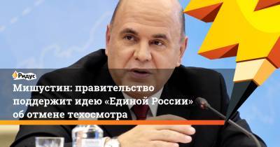 Мишустин: правительство поддержит идею «Единой России» оботмене техосмотра