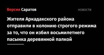 Жителя Аркадакского района отправили в колонию строгого режима за то, что он избил восьмилетнего пасынка деревянной палкой