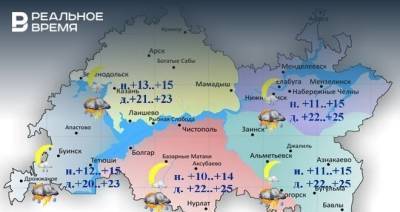 В Татарстане прогнозируются дожди, местами грозы и до +25 градусов