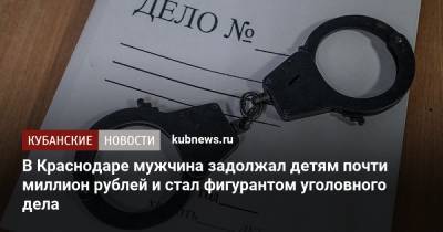 В Краснодаре мужчина задолжал детям почти миллион рублей и стал фигурантом уголовного дела