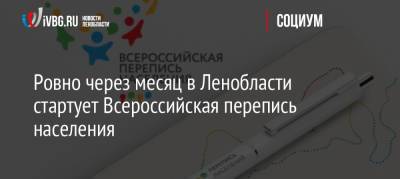 Ровно через месяц в Ленобласти стартует Всероссийская перепись населения