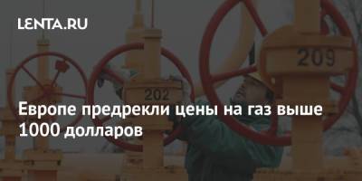Александр Тимофеев - Европе предрекли цены на газ выше 1000 долларов - smartmoney.one