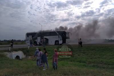 Под Белгородом загорелся экскурсионный автобус с детьми с ОВЗ